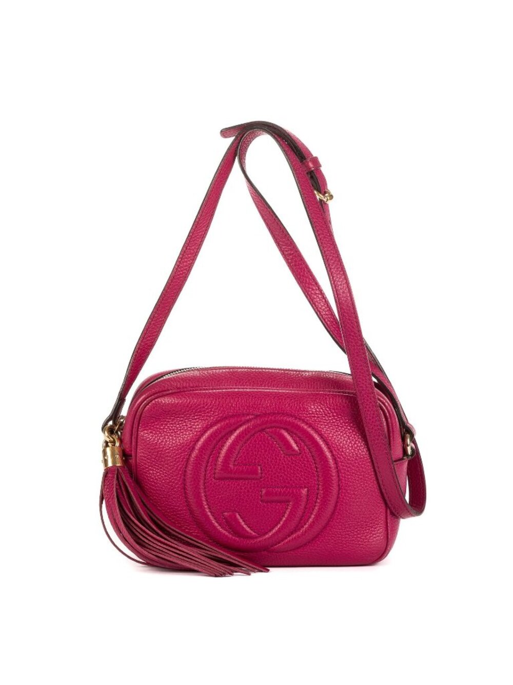 Gucci Soho Disco Pink Gray Leather Shoulder Bag